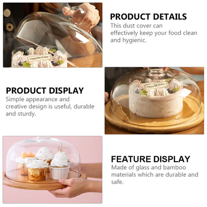 Dome Cake Glass Stand Cover Lid Plate Dessert Holder Platter Cloche Display Covered Serving Food Pastry Terrarium Dish Cheese