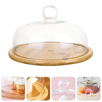 Dome Cake Glass Stand Cover Lid Plate Dessert Holder Platter Cloche Display Covered Serving Food Pastry Terrarium Dish Cheese