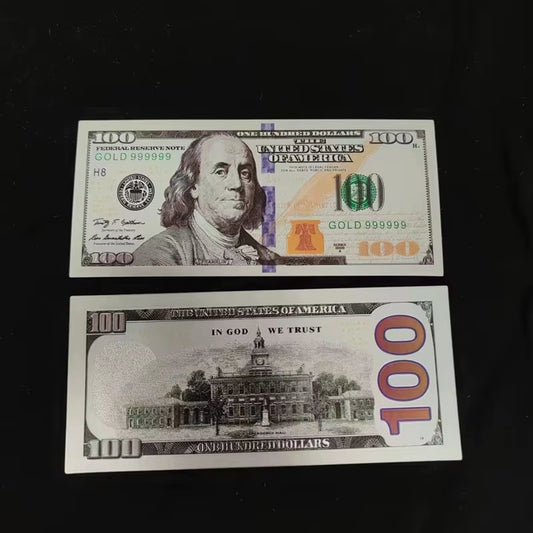 5~100Pcs US 100 Dollar Bills 100 Dollars Silver Plated Banknote Fake Dollars Currency Souvenir Business Gifts